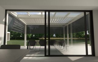 pergola avec porte coulissante