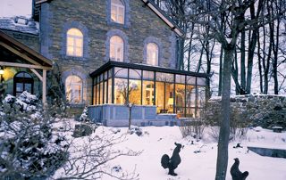 véranda sous la neige